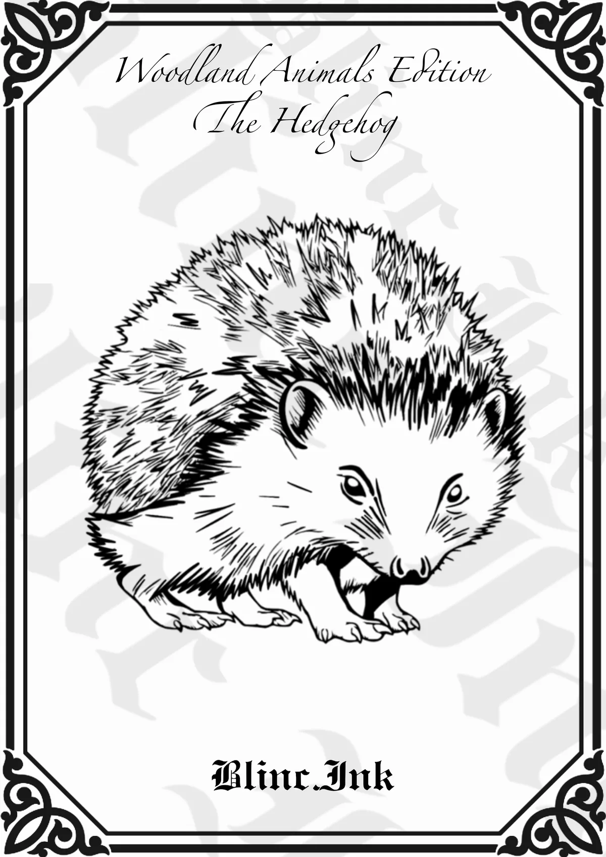 Hedgehog — woodland flash tattoo design