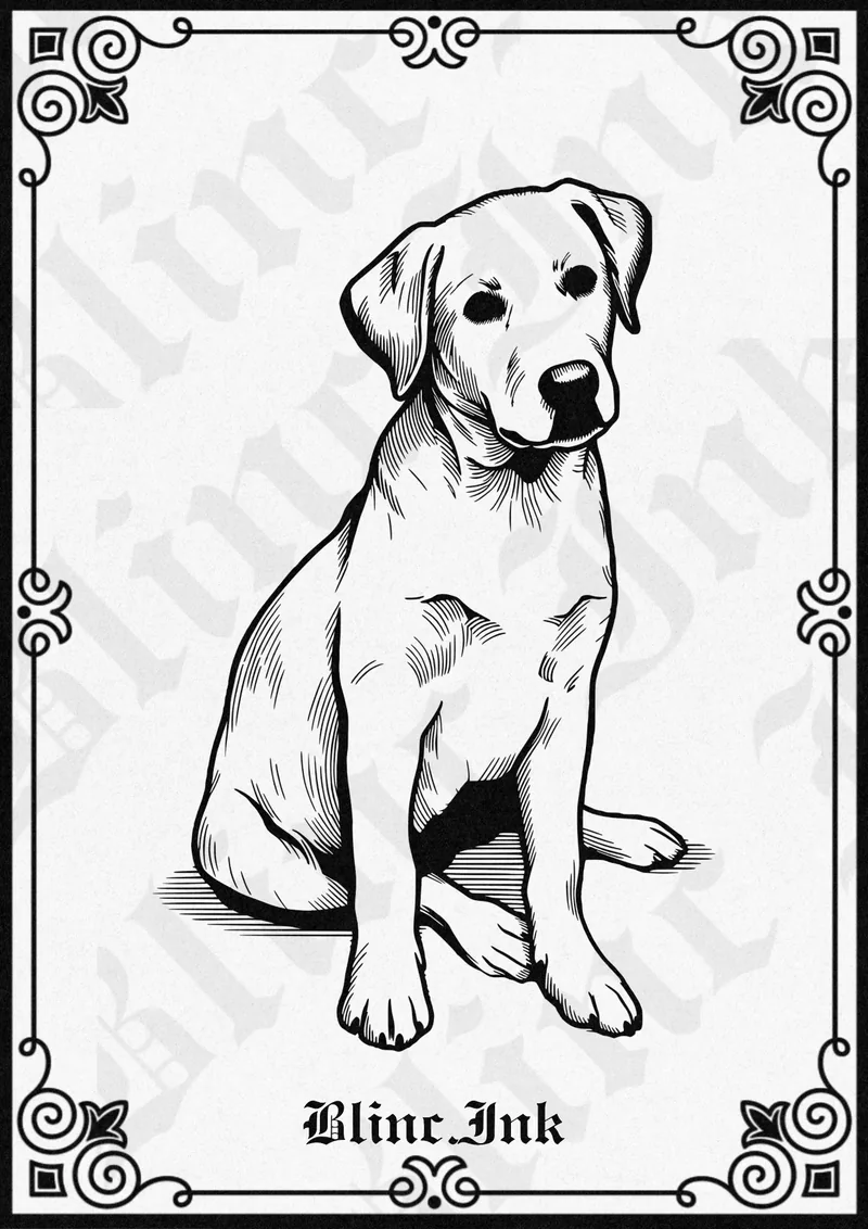 Labrador Retriever — animals & creatures flash tattoo design by blinc.ink