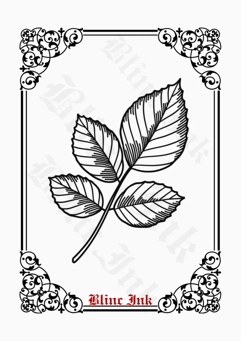 Leaves 2 — florals flash tattoo design by blinc.ink