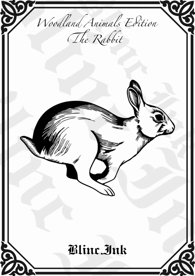 Rabbit — woodland flash tattoo design by blinc.ink
