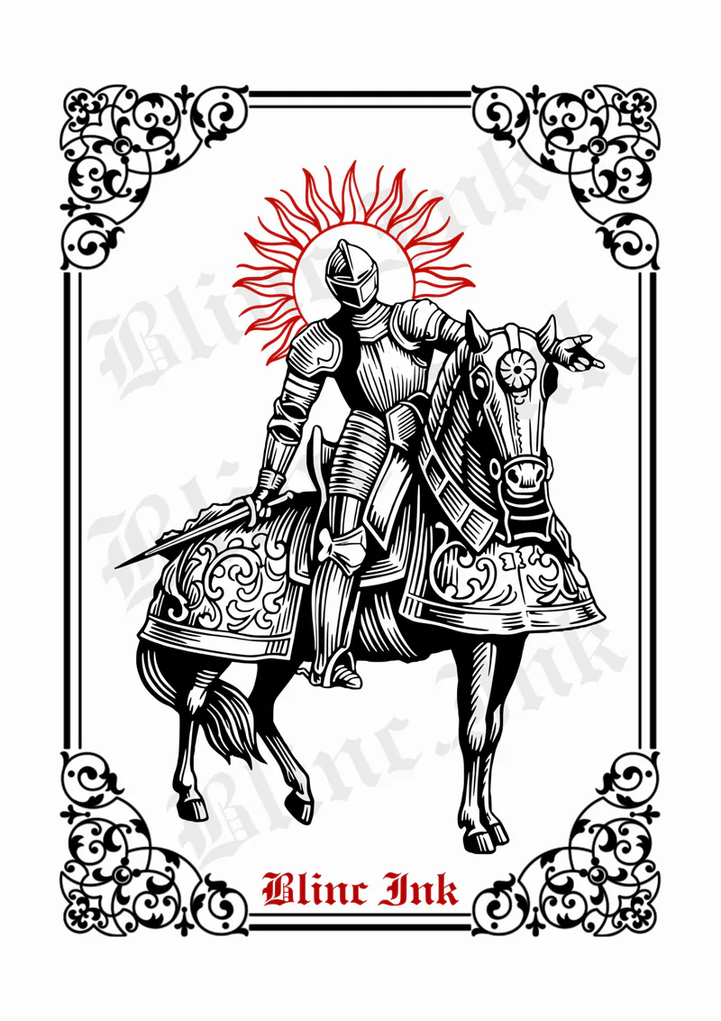 The King — medieval flash tattoo design by blinc.ink